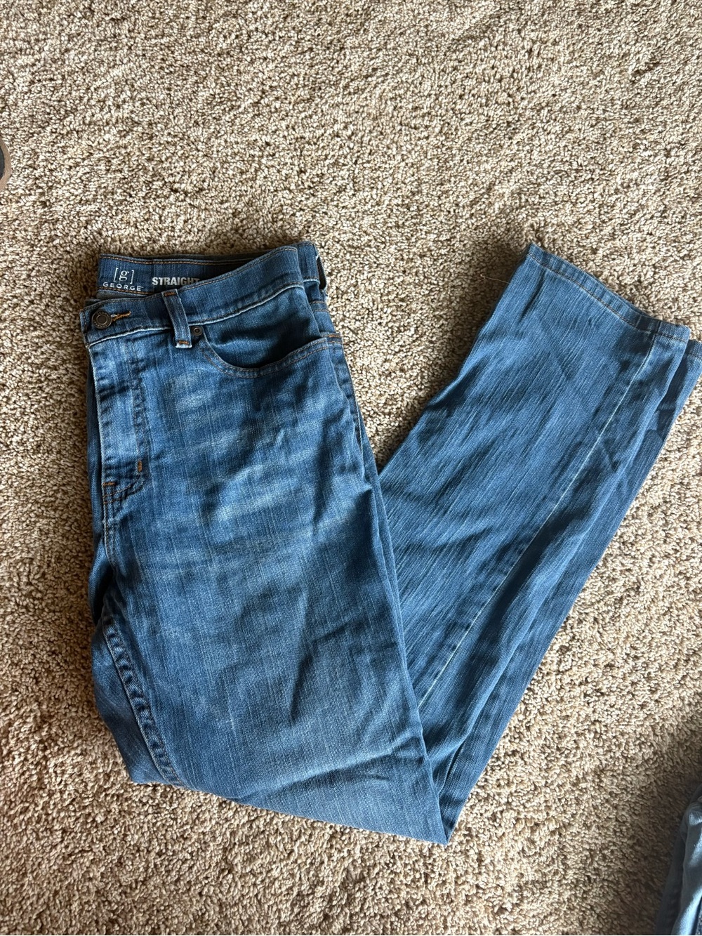 George Men's Straight Jeans in Medium Blue Wash